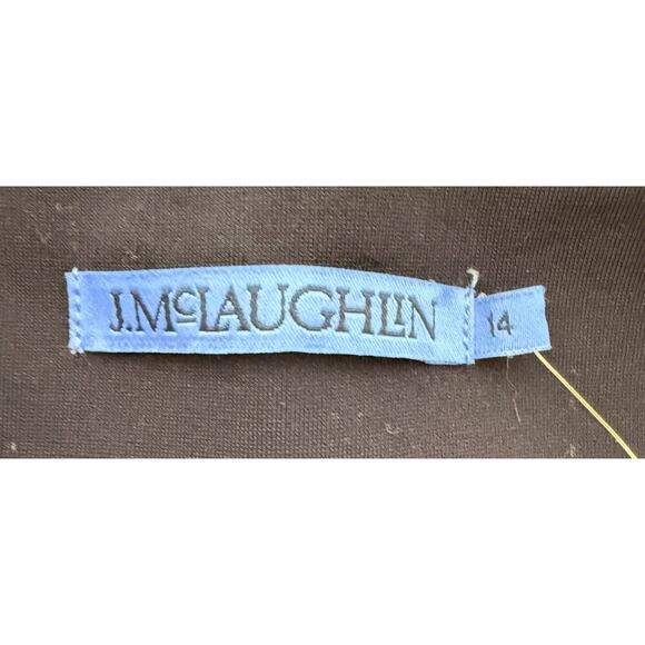 J. McLaughlin Carter Pant Winter Navy Solid Wide-Leg Zip Stretch Sz 14 NEW - Picture 7 of 7